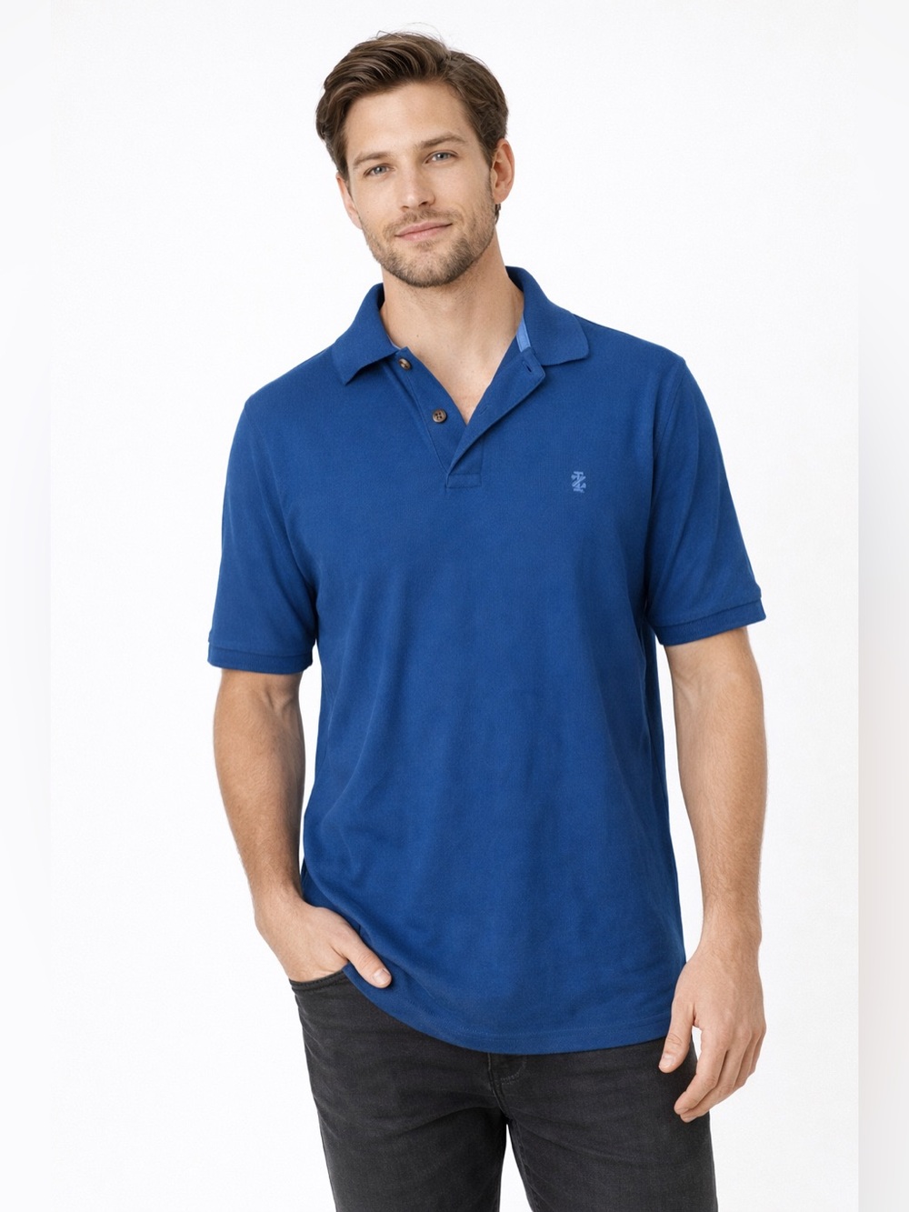 Izod Men’s Advantage Performance Classic Polo Shirt in Cerulean Blue Sz S